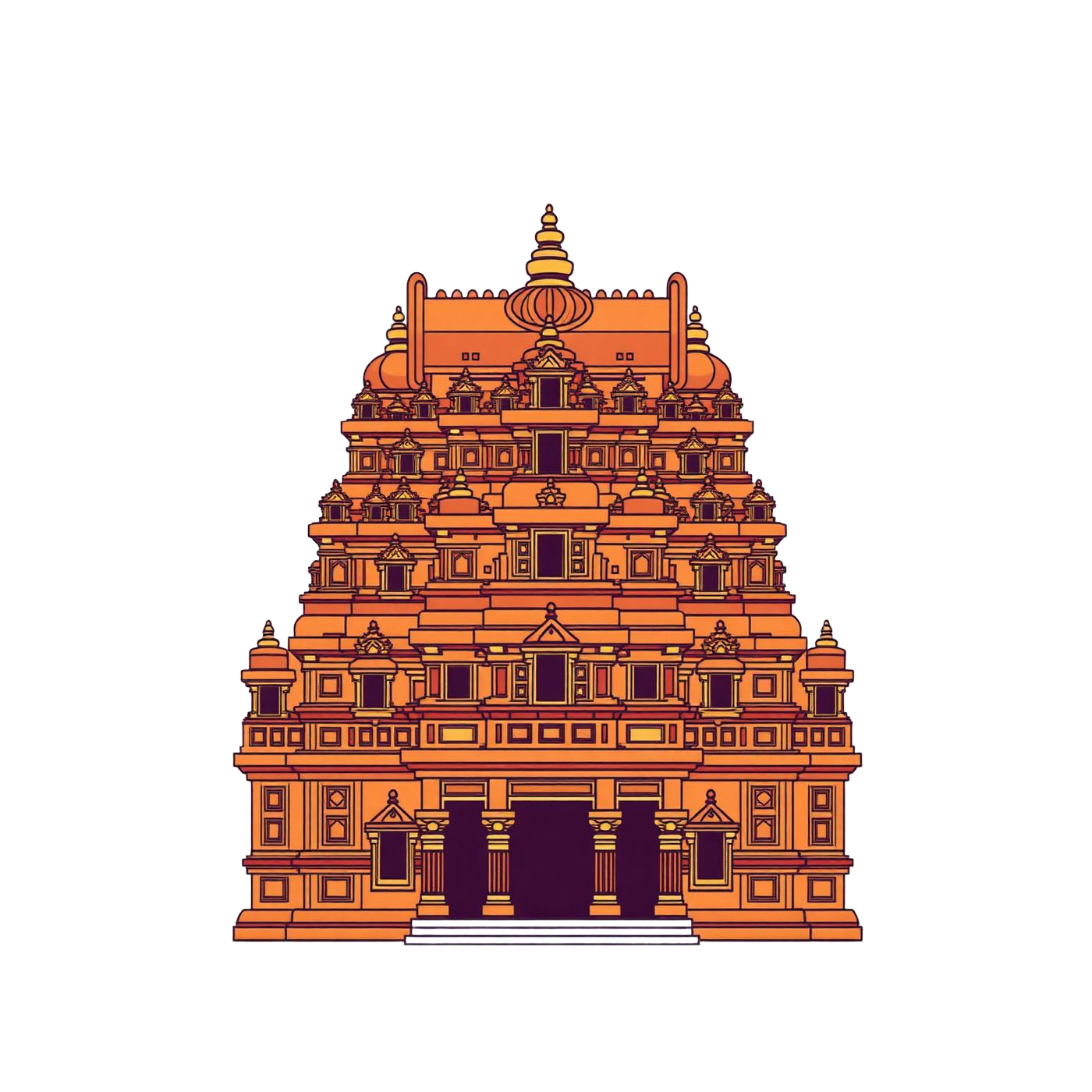 Illustrated South Indian temple gopuram